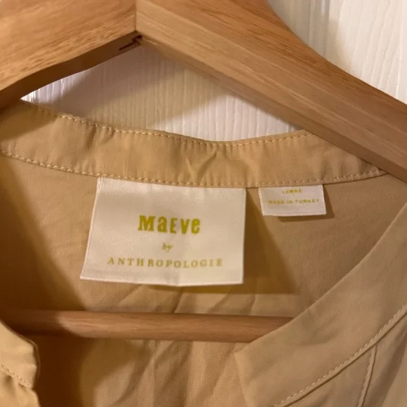 Anthropologie Maeve Poplin Pintuck Blouse - Picture 2 of 4